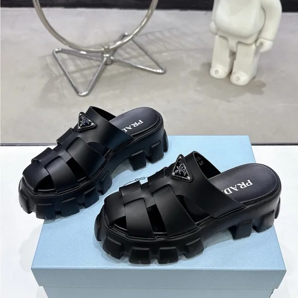 Prada Women's Black Chunky Sandals
