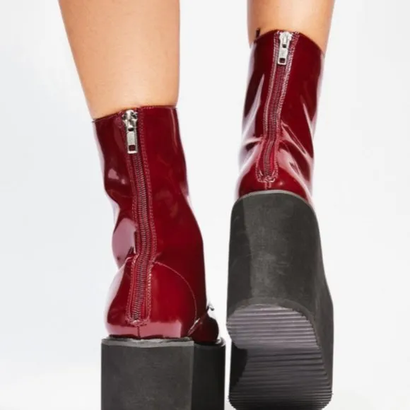 Privileged/BURGUNDY MELISSA PLATFORM BOOTS
