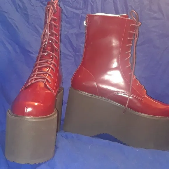 Privileged/BURGUNDY MELISSA PLATFORM BOOTS