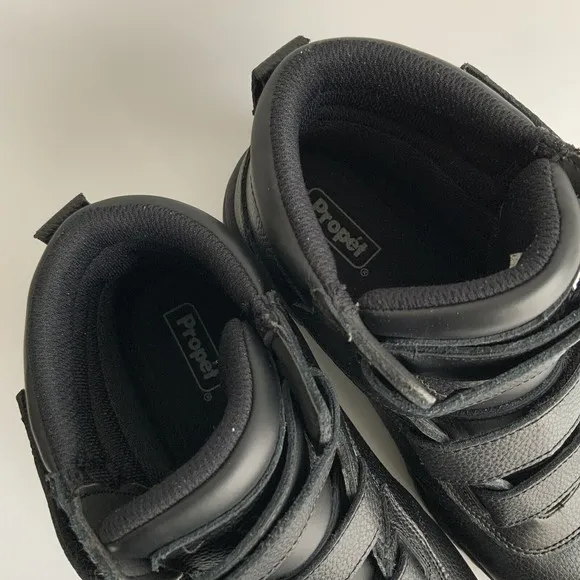 Propet Boots Men Size 10.5W Black Leather High-top Waterproof Wide Width Shoes