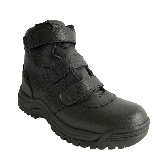 Propet Boots Men Size 10.5W Black Leather High-top Waterproof Wide Width Shoes