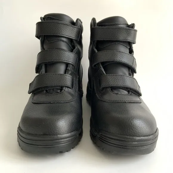Propet Boots Men Size 10.5W Black Leather High-top Waterproof Wide Width Shoes