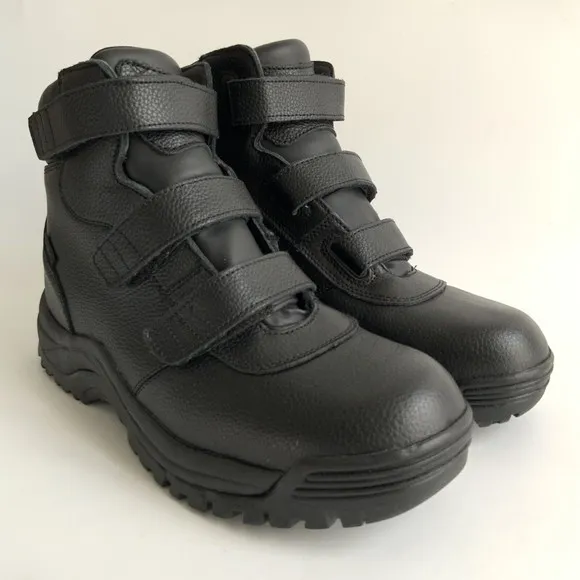 Propet Boots Men Size 10.5W Black Leather High-top Waterproof Wide Width Shoes
