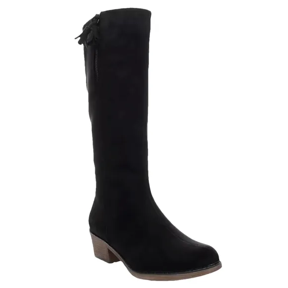 Propet Rider Suede Tall Block Heel Mid-Calf Boots Shoes size 8 W