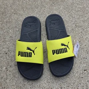 Puma Black and Yellow Slide Sandals Men Size 12