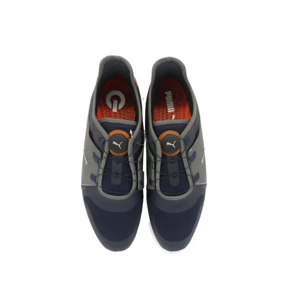 Puma Men's Ignite Fasten8 Disc Golf Shoe Navy/Silver Size 14M