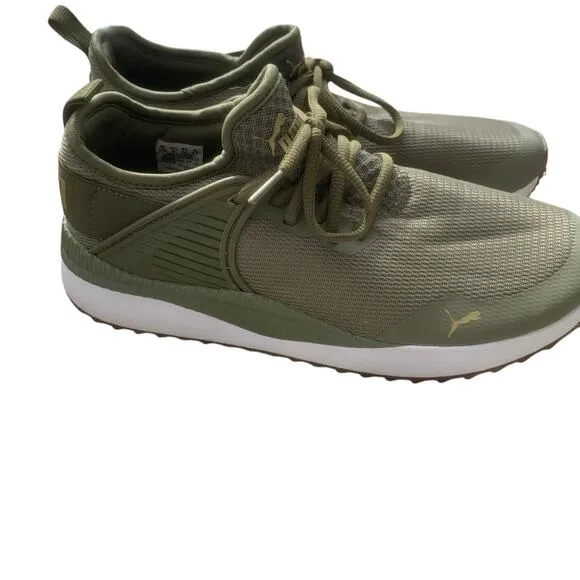 Puma Olive Green Sneakers - Lightweight, Stylish, and Comfortable Size: 9
