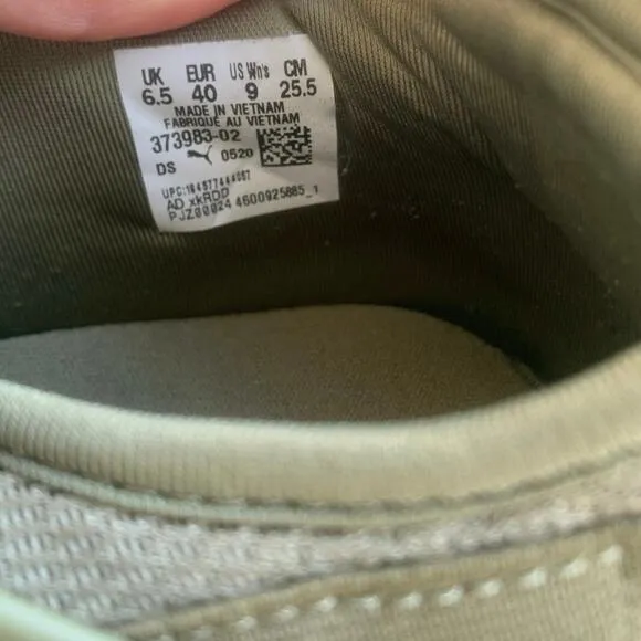 Puma Olive Green Sneakers - Lightweight, Stylish, and Comfortable Size: 9