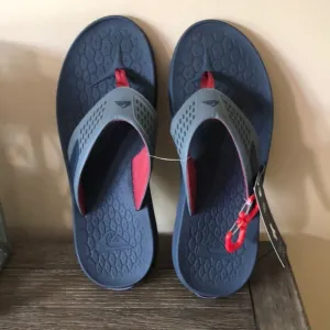 Quicksilver blue &amp; grey flip flops sandals Nwt 14