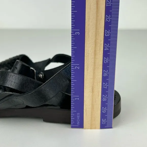 RAG &amp; BONE SIGRID T-STRAP THONG FLIP FLOP SANDAL BLACK SIZE 36.5 SIZE 6.5