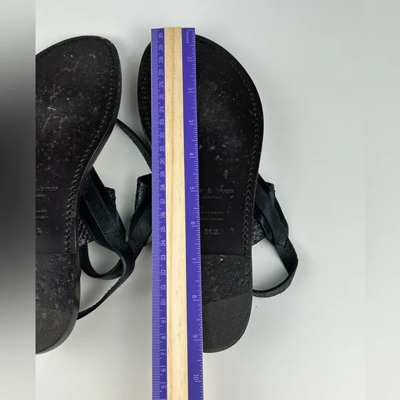 RAG &amp; BONE SIGRID T-STRAP THONG FLIP FLOP SANDAL BLACK SIZE 36.5 SIZE 6.5