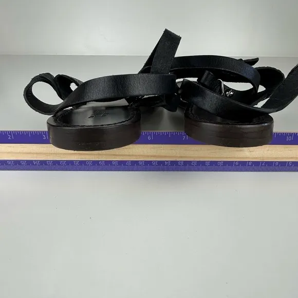 RAG &amp; BONE SIGRID T-STRAP THONG FLIP FLOP SANDAL BLACK SIZE 36.5 SIZE 6.5