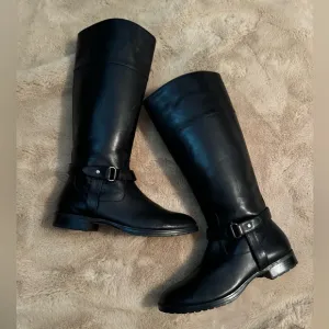 Ralph Lauren Black Leather Tall Boots