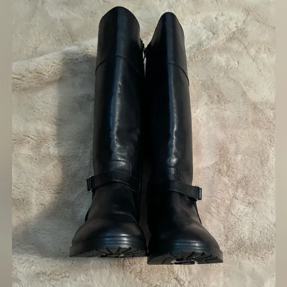 Ralph Lauren Black Leather Tall Boots
