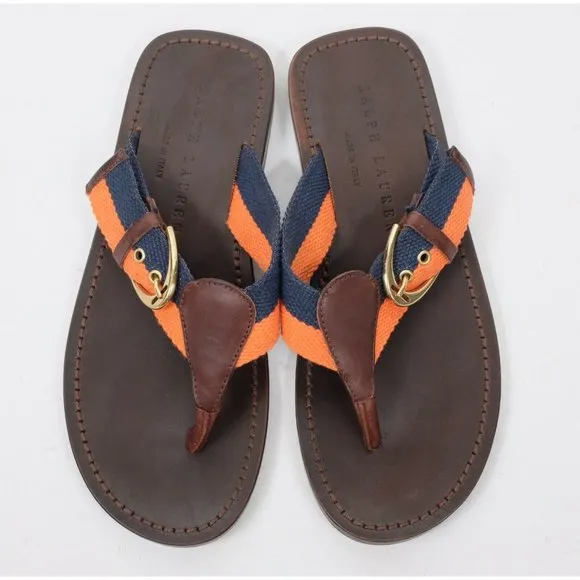 Ralph Lauren Purple Label US 7.5 sandals flip flops leather