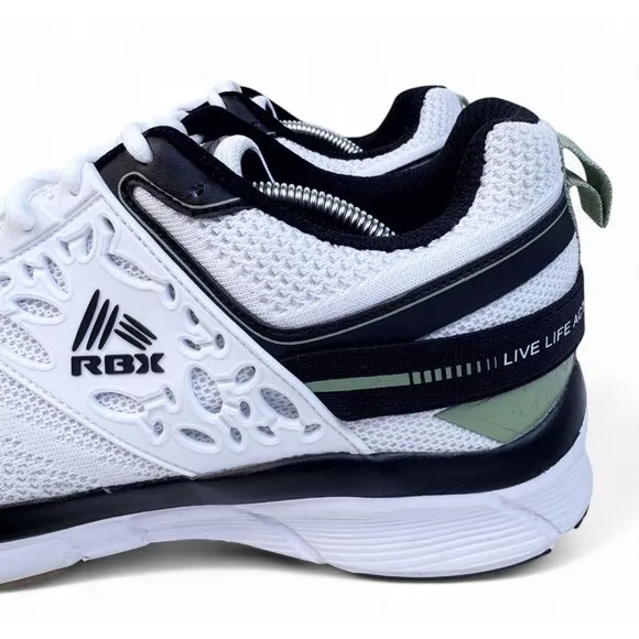 RBX Live Life Active Mens Running Sneaker  White Workout Performance Sz 10.5