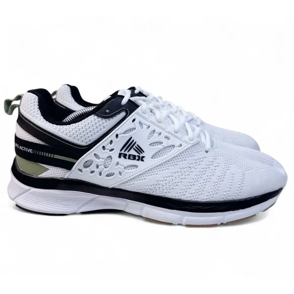 RBX Live Life Active Mens Running Sneaker  White Workout Performance Sz 10.5