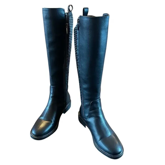 Reaction Kenneth Cole Lionel Black Tall Riding Boot Stretch Gore NEW Size 6