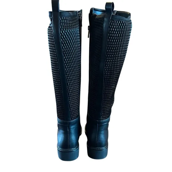Reaction Kenneth Cole Lionel Black Tall Riding Boot Stretch Gore NEW Size 6