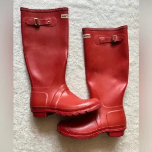 Real Scotland Hunter Red Tall Rain Boots