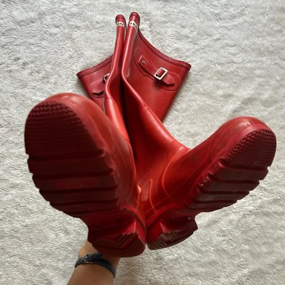 Real Scotland Hunter Red Tall Rain Boots