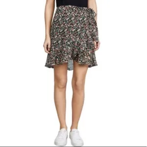 Rebecca Minkoff Alice A-line Multicolored Floral Ruffle Wrap Style Skirt Sz XS