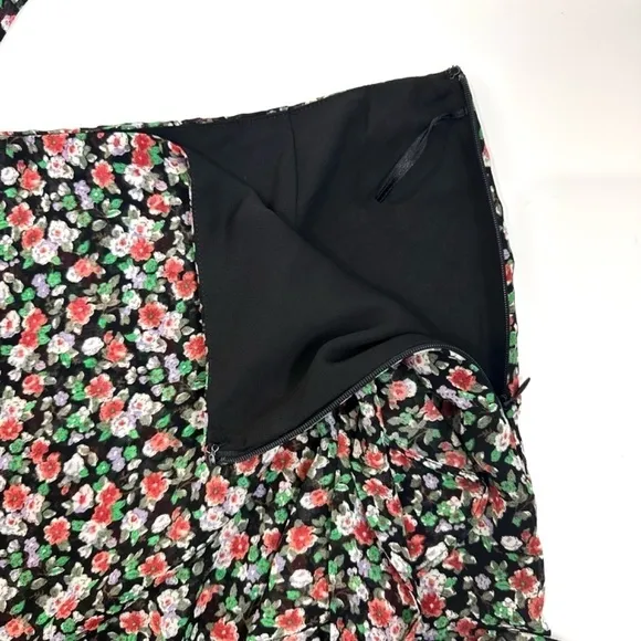 Rebecca Minkoff Alice A-line Multicolored Floral Ruffle Wrap Style Skirt Sz XS