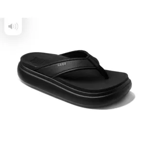 Reef Cushion Bondi Black Platform Sandals, Women's Size 7 NEW Beach Sandals
