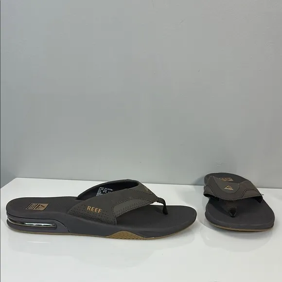 Reef Fanning 360° Air Mens Bottle Opener Thong Flip Flop Sandals Brown Size 12