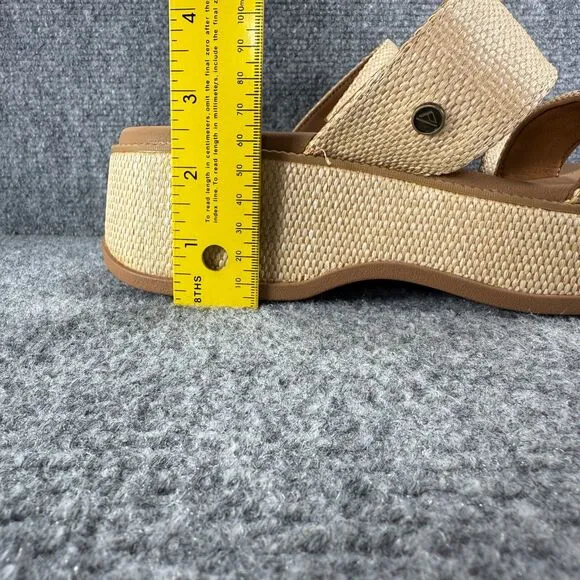 Reef Lofty Lux Sandals Womens 8 Brown Raffia Wedge Platform Beach