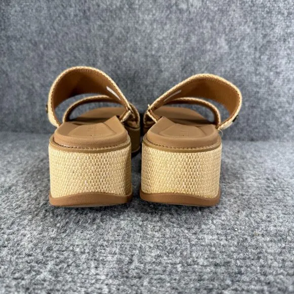 Reef Lofty Lux Sandals Womens 8 Brown Raffia Wedge Platform Beach