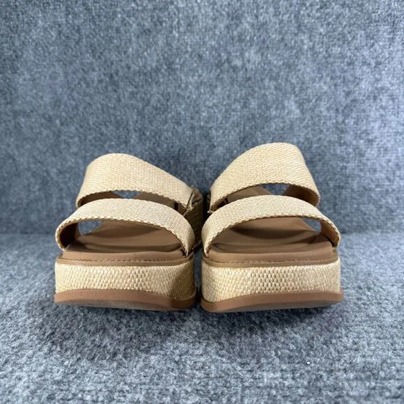 Reef Lofty Lux Sandals Womens 8 Brown Raffia Wedge Platform Beach