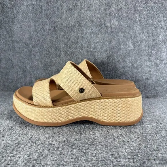 Reef Lofty Lux Sandals Womens 8 Brown Raffia Wedge Platform Beach