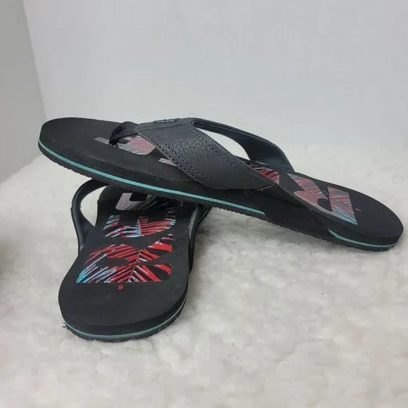 Reef Mens Newport Mens Sandals Size 6 Prints Comfort Slip On Black Flip Flops