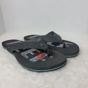 Reef Mens Newport Mens Sandals Size 6 Prints Comfort Slip On Black Flip Flops