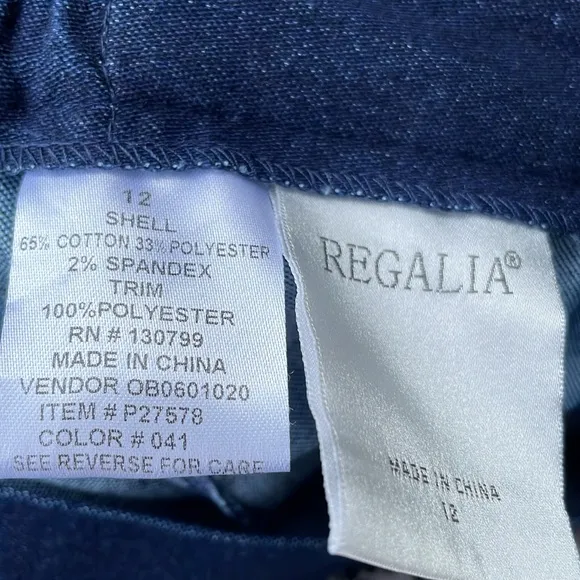 Regalia dark wash denim  suit with trumpet skirt