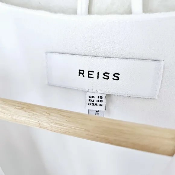 REISS Delphine Maxi Dress White Macrame detailing Bell Sleeves flowy Silhouette