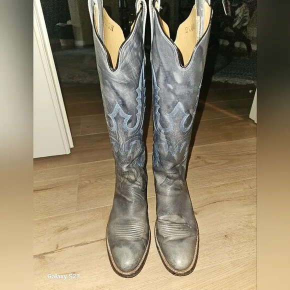 Rios Of Mercedes Blue and Gray Western Cowboy Boots Womans