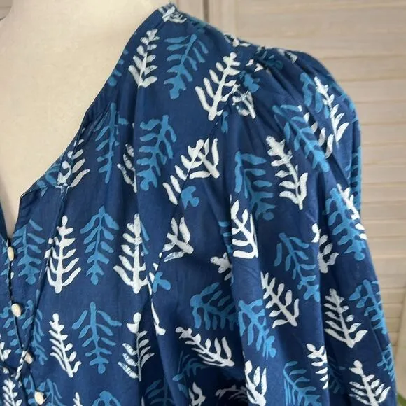 River Goddess Neera Short Dress Neela Botanical Print M/L