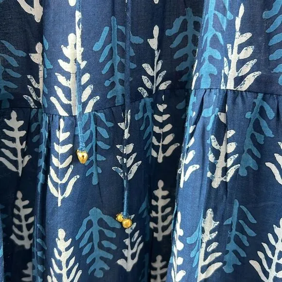 River Goddess Neera Short Dress Neela Botanical Print M/L