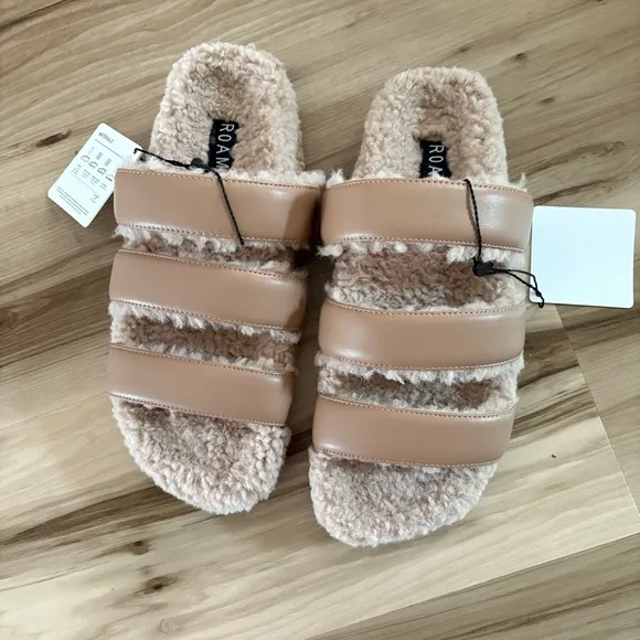 ROAM Women's Cozy Tan Slide Sandals