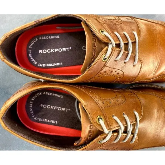 Rockport $120 Men's Lightweight Wingtip Dress Shoes Size 10.5 Brown CH3845