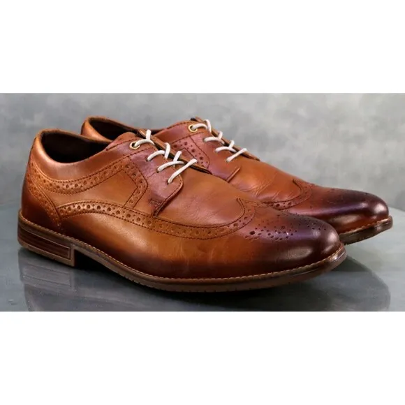 Rockport $120 Men's Lightweight Wingtip Dress Shoes Size 10.5 Brown CH3845