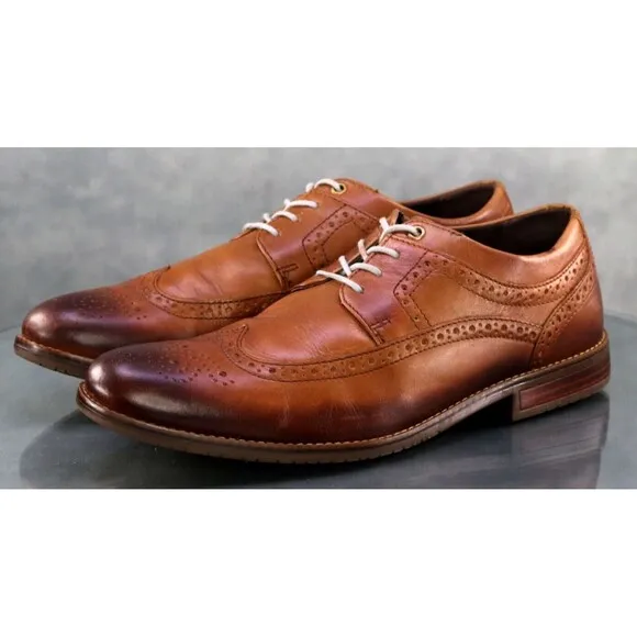 Rockport $120 Men's Lightweight Wingtip Dress Shoes Size 10.5 Brown CH3845