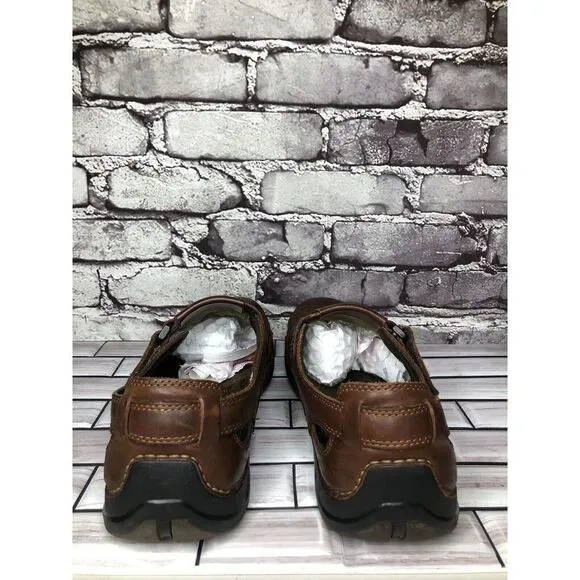 Rockport Brown Leather Fisherman Closed Comfort Strap Sandals Men Sz 11M US/44EU