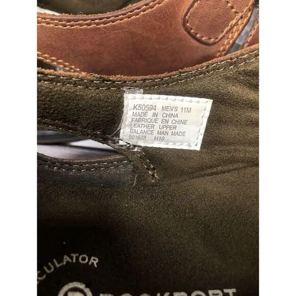 Rockport Brown Leather Fisherman Closed Comfort Strap Sandals Men Sz 11M US/44EU