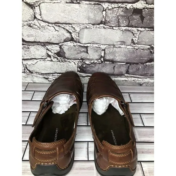 Rockport Brown Leather Fisherman Closed Comfort Strap Sandals Men Sz 11M US/44EU