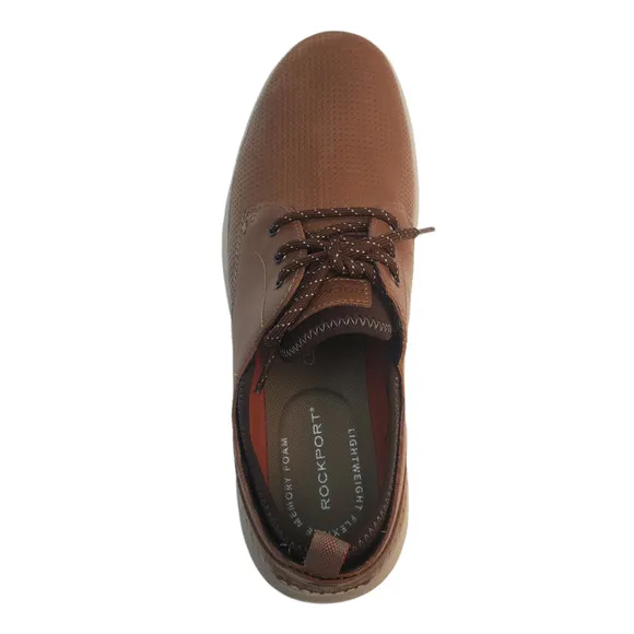 Rockport Men Casual Shoe Zaden Lightweight Leather Oxfords 8.5M Brown