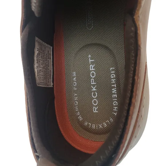 Rockport Men Casual Shoe Zaden Lightweight Leather Oxfords 8.5M Brown