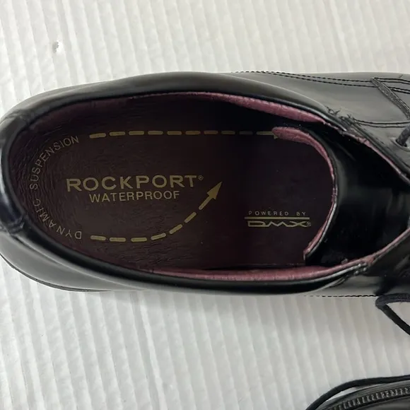 Rockport Men's Black Dress Shoes Size 10.5 Waterproof Leather Office Wedding